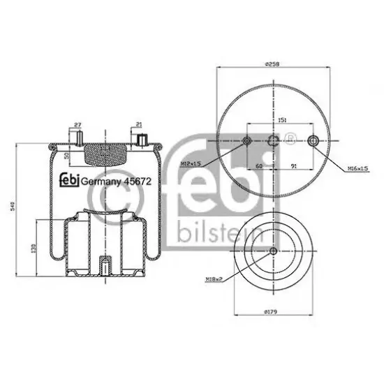 Suspensie Pneumatica, Burduf FEBI BILSTEIN 45672