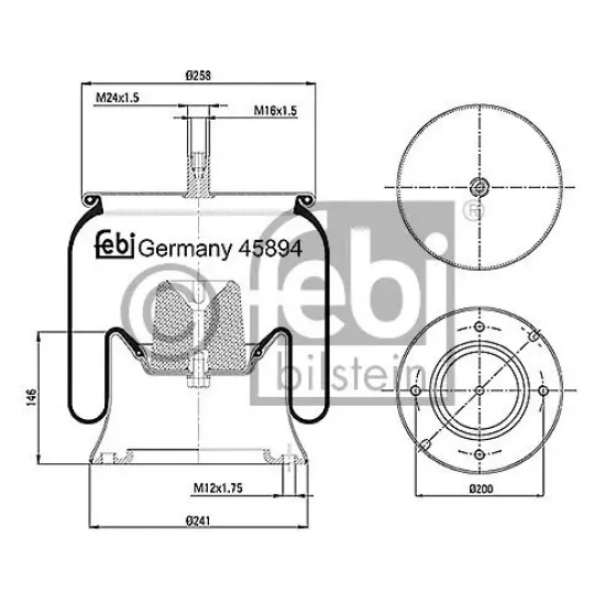 Suspensie Pneumatica, Burduf FEBI BILSTEIN 45894