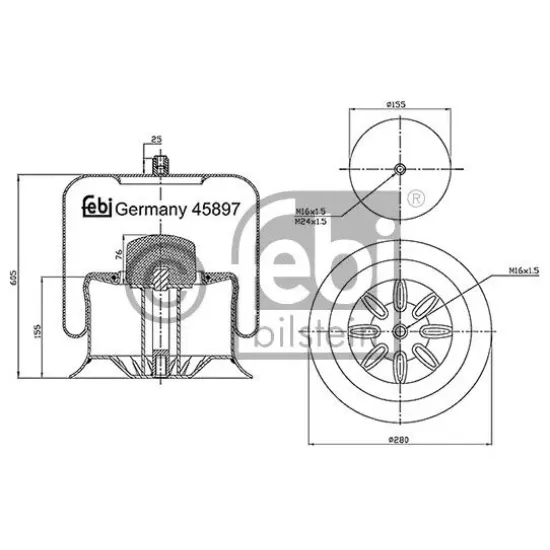 Suspensie Pneumatica, Burduf FEBI BILSTEIN 45897