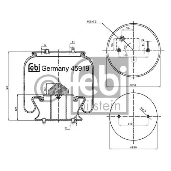 Suspensie Pneumatica, Burduf FEBI BILSTEIN 45919