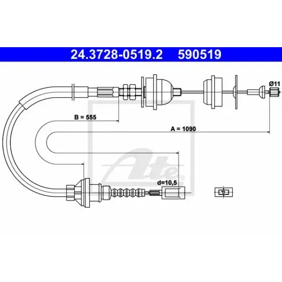 Cablu Ambreiaj ATE 24.3728-0519.2