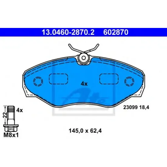 Set Placute Frana, Frana Disc ATE 13.0460-2870.2