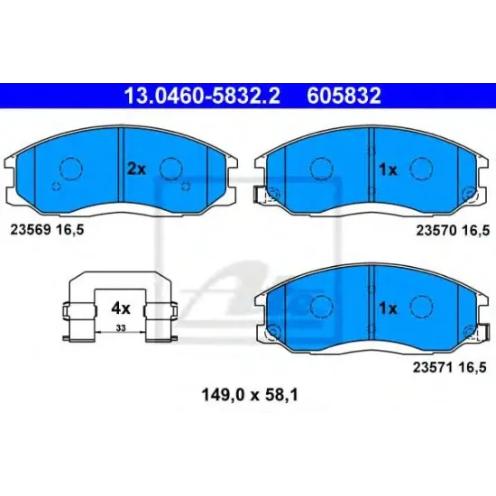 Set Placute Frana, Frana Disc ATE 13.0460-5832.2