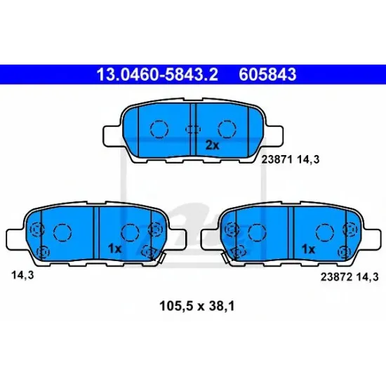 Set Placute Frana, Frana Disc ATE 13.0460-5843.2