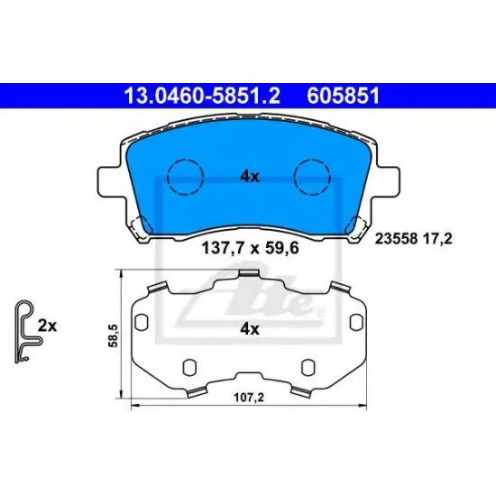 Set Placute Frana, Frana Disc ATE 13.0460-5851.2