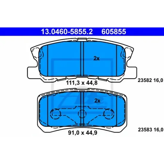 Set Placute Frana, Frana Disc ATE 13.0460-5855.2