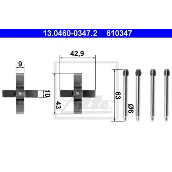 Set Accesorii, Placute Frana ATE 13.0460-0347.2