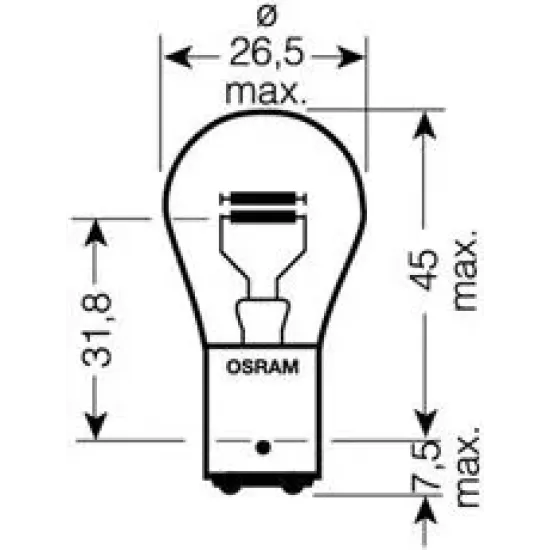 Lampa Frana / Lampa Spate, Lumini de Stationare, Lumina Ceata / Frana, Lampa Ceata Spate, Proiector Ceata, Lampa Frana, Lampa Spate, Bec, Bec OSRAM 7225-02B