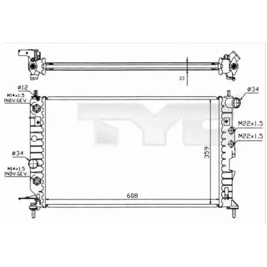 Racire Motor, Radiator TYC 725-0004-R