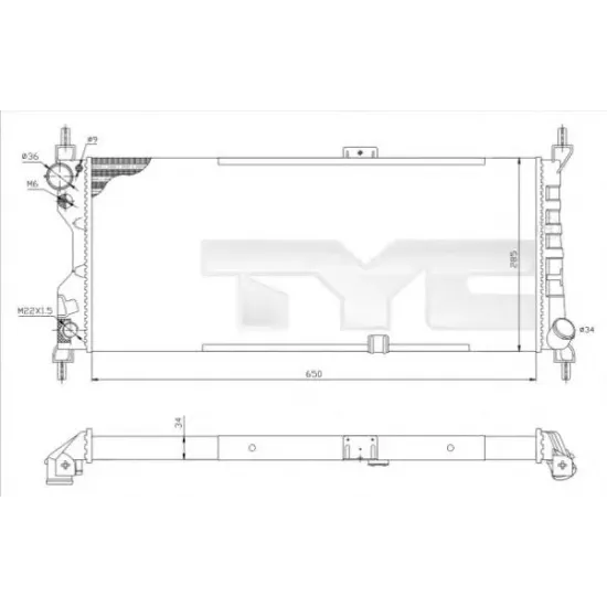 Racire Motor, Radiator TYC 725-0019-R