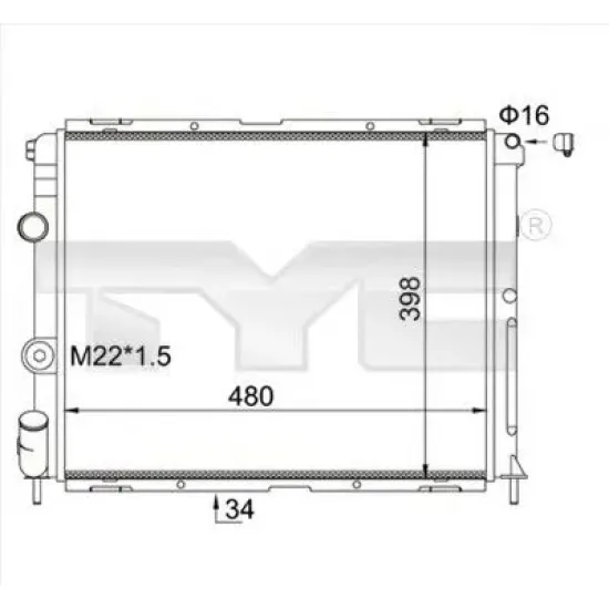 Racire Motor, Radiator TYC 728-0012-R