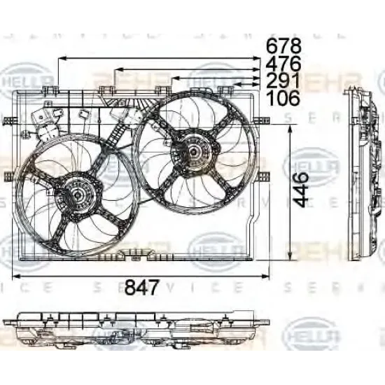 Ventilator, Radiator HELLA 8EW 351 040-611