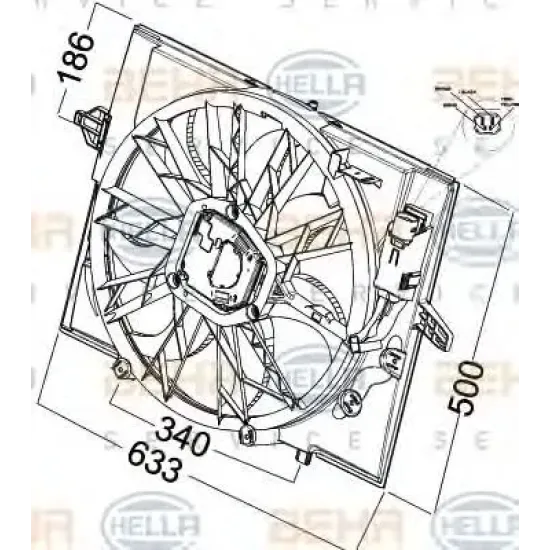 Ventilator, Radiator HELLA 8EW 351 041-271