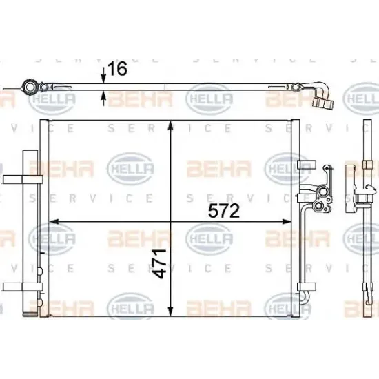 Condensator, Climatizare HELLA 8FC 351 303-201