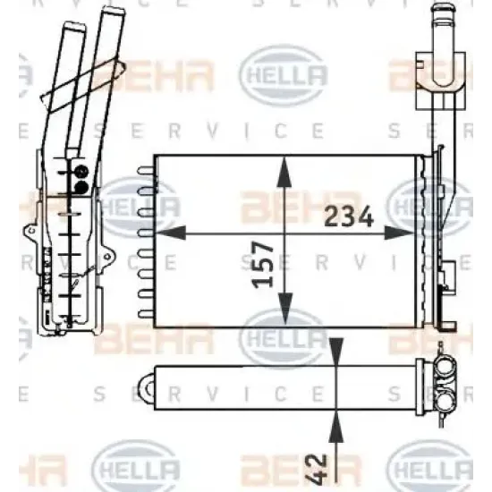 Incalzire Habitaclu, Schimbator Caldura HELLA 8FH 351 313-051