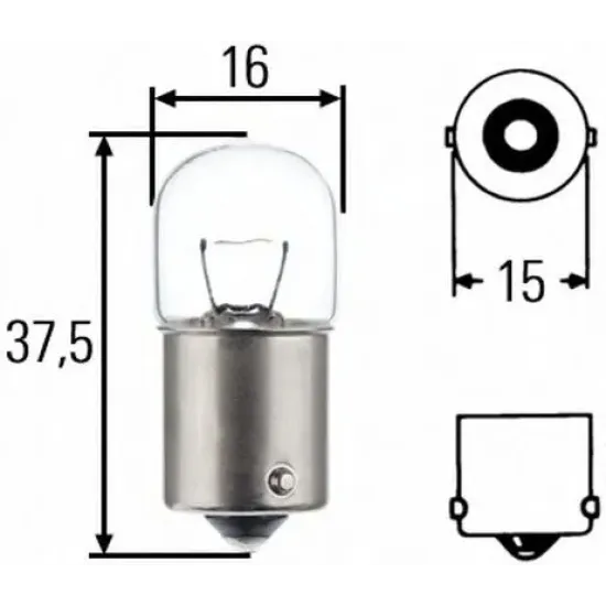 Iluminare Demarcare / Avertizare, Iluminare Numar Circulatie, Lumini de Stationare, Iluminare Portbagaj, Lumini Interioare, Bec Incandescent, Semnalizator, Lampa Spate, Bec, Bec HELLA 8GA 002 071-121