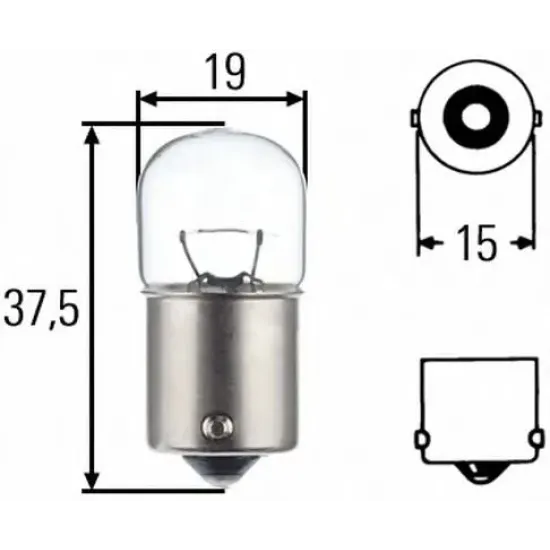 Iluminare Demarcare / Avertizare, Iluminare Numar Circulatie, Lumini de Stationare, Lumini Interioare, Bec Incandescent, Lampa Spate, Bec, Bec HELLA 8GA 002 071-251