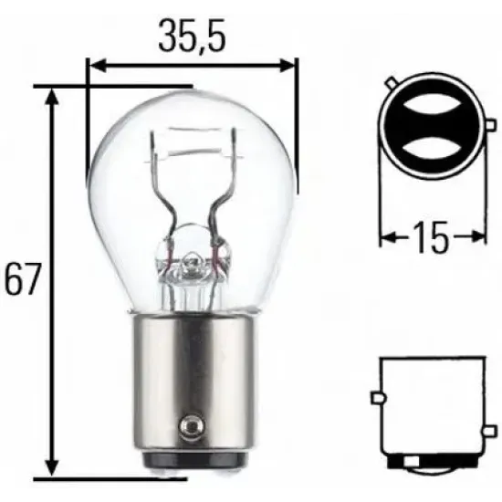 Lampa Frana / Lampa Spate, Lumina Ceata / Frana, Lampa Ceata Spate, Bec Incandescent, Lampa Spate, Bec HELLA 8GD 004 772-121