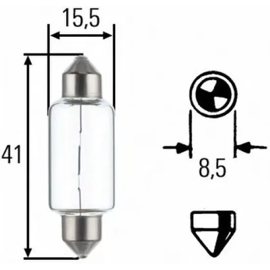 Lumini Interioare, Bec Incandescent, Semnalizator, Lampa Frana, Lampa Spate, Bec HELLA 8GM 002 091-251