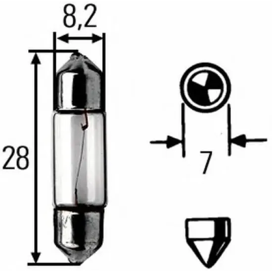 Lumini de Stationare, Bec Incandescent, Semnalizator, Lampa Frana, Bec, Bec HELLA 8GM 002 094-121