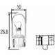 Iluminare Demarcare / Avertizare, Iluminare Numar Circulatie, Lumini de Stationare, Bec Incandescent, Semnalizator, Lampa Spate, Bec, Bec HELLA 8GP 003 594-141