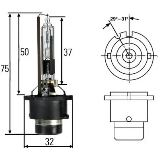 Bec Incandescent, Far Faza Lunga, Far Principal, Bec HELLA 8GS 007 001-151