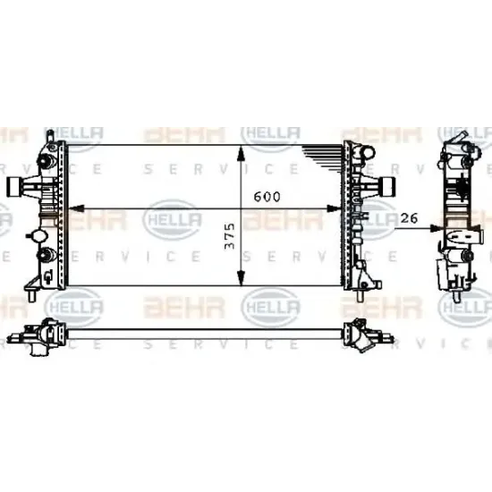 Racire Motor, Radiator HELLA 8MK 376 710-321