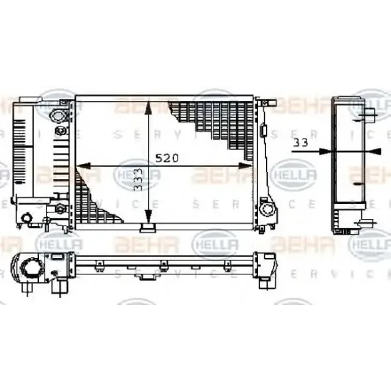 Racire Motor, Radiator HELLA 8MK 376 711-671