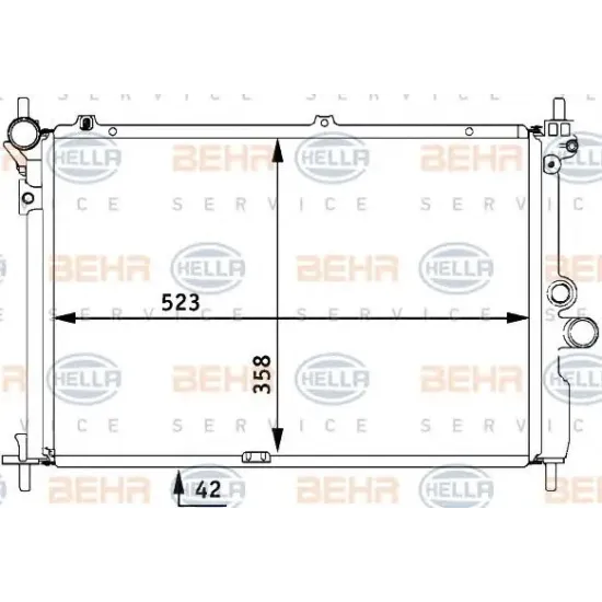 Racire Motor, Radiator HELLA 8MK 376 711-751