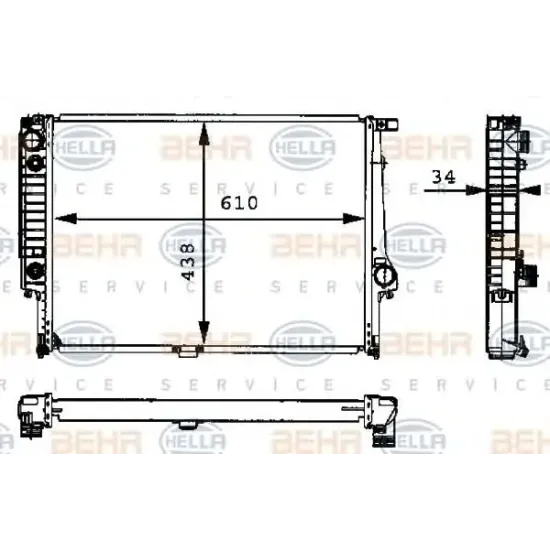 Racire Motor, Radiator HELLA 8MK 376 713-071