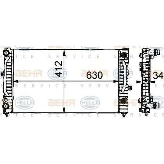 Racire Motor, Radiator HELLA 8MK 376 716-621