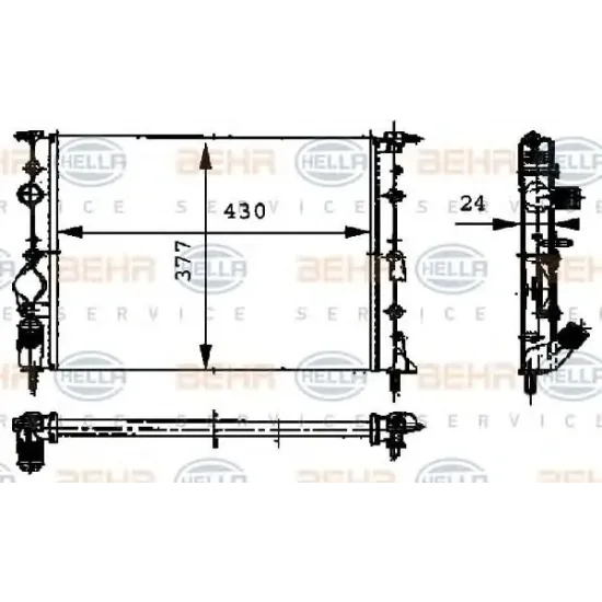 Racire Motor, Radiator HELLA 8MK 376 717-671