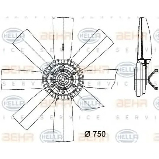 Ventilator, Radiator HELLA 8MV 376 731-301