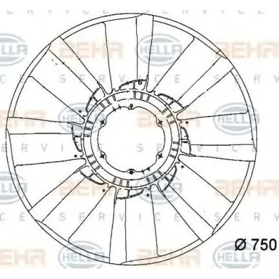 Paleta Ventilator, Racire Motor HELLA 8MV 376 757-101