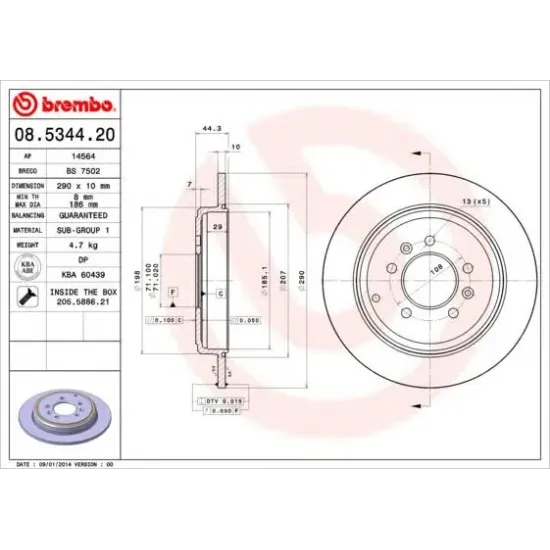 Disc Frana BREMBO 08.5344.20