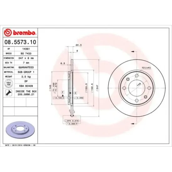 Disc Frana BREMBO 08.5573.10