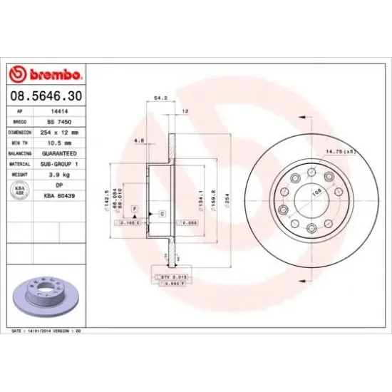 Disc Frana BREMBO 08.5646.30