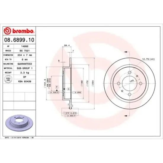 Disc Frana BREMBO 08.6899.10