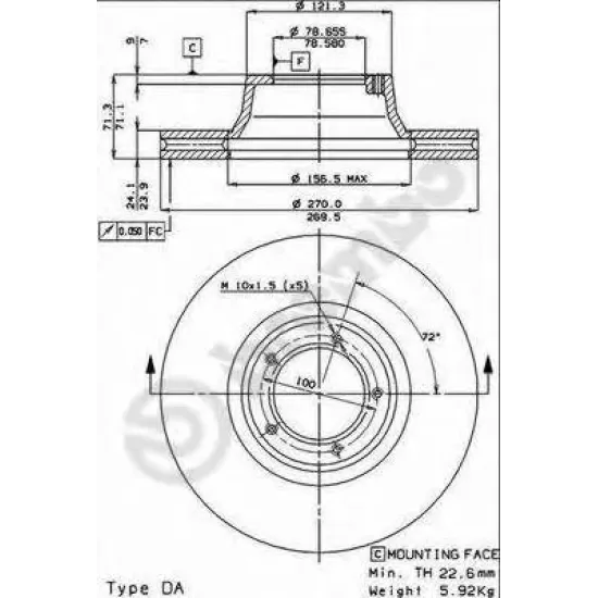 Disc Frana BREMBO 09.2943.10