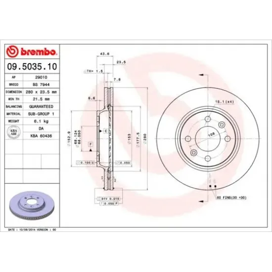 Disc Frana BREMBO 09.5035.10