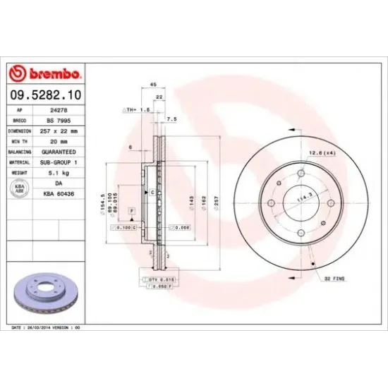 Disc Frana BREMBO 09.5282.10