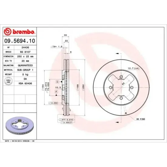 Disc Frana BREMBO 09.5694.10