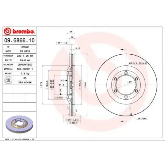 Disc Frana BREMBO 09.6866.10